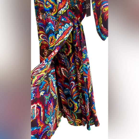 NY & Co PRINT WRAP DRESS XXL PIT TO PIT 20”-21” LENGTH 45” RETAIL $80 NWT - Picture 3 of 7